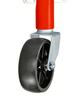 Torin 1000 lb trailer jack with wheel; red post, bolt-on tongue mount, 10-inch wheel for RV/boat trailers.