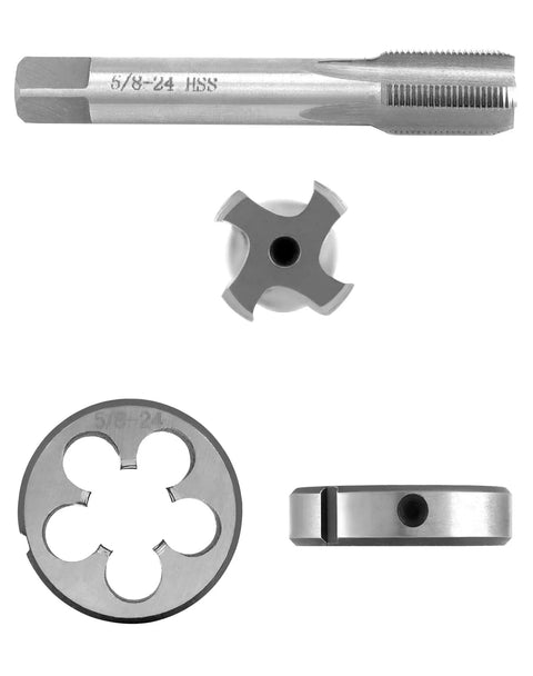 5/8-24 UNEF Right Hand HSS Tap And Die Set For Precision Thread Repair In Iron Aluminum Copper Heavy Duty Alloy Steel Round Die Tool For metal threads