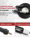 CNC Plasma Torch Kit For Non HF Pilot Arc Systems Shop Ready Pro Grade Setup With PTM100 PT100M IPT 100 IPT Torch curled up on surface