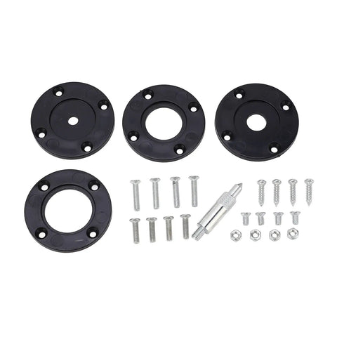 Premium Aluminum Router Table Insert Plate Built Tough With Dual Scale Alignment Dead Nuts Accurate Precision Calibration For Smooth Woodworking And No Sweat Setup - black mounting plates and screws