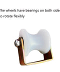 50mm Round Tube Pulleys Kit 4 Pack With U Shaped Groove Movable Cable Guide Wheels Track Wheel Short Bracket Galvanized Steel Shaft Heavy Duty Bearing 12mm Inner Hole For Quiet Durable Cable Runs, side view