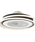 WEvalMC Ceiling Fan Light with Control Modern 5 Blades 3 Color Temperatures, sleek black and white design, overhead view.
