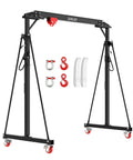 Built To Last Heavy Duty Adjustable Gantry Crane 1 Ton Lift up to 2200 lbs with manual trolley hook, sling strap, side view