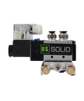4V210-08 Six Valve Pneumatic Solenoid Valves With 1/4 Inch NPT Threads 2 Position 5 Way On A Compact Manifold Base DC 24V