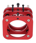 Rock Solid Router Base With Aluminum Alloy Frame And Stainless Steel 4 Jaw Clamping System Lifting Router Table Base With 51mm Stroke For Woodworking Trimming And Carving Machines Precision Easy Setup, red aluminum lift base