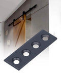 Track Connector Plate Kit For Sliding Barn Doors, Carbon Steel Hardware Fittings, 8x2.7cm, 4-Hole Fixation shown in front view