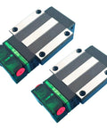HGW15CC Linear Slider Block Set With 2 Flange Bearing Blocks And 2 E2 Self Lubricating Oil Boxes For 15mm Guide Rails CNC Kit Replacement Parts Ready To Install, two linear blocks