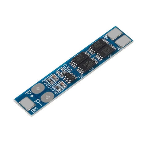 Heavy Duty Ten Pack Two Series BMS Lithium Battery Protection Board For 18650 Cells, blue PCB with components, designed for battery management.