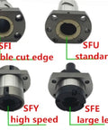 Multiple left hand ball screw nut designs for SFU1605 SFU2005 SFU2505 SFU3205 visible in different configurations.