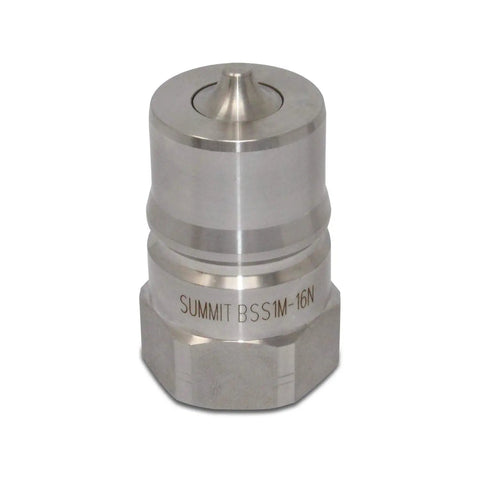 Heavy Duty One Inch Npt Stainless Steel Quick Disconnect Hydraulic Coupler Set Iso 7241 B high pressure coupler with poppet valve.