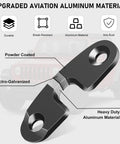 Close-up of heavy duty aluminum sun visor repair kit part with rugged mounting clips for Wrangler JK JKU 2018 in black anodized finish