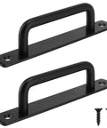 Sturdy 2 Pack Sliding Door Handles With Plate For Kitchen Cabinet Bathroom Closet And Barn Doors 5 Inch Center Hole Front Pulls