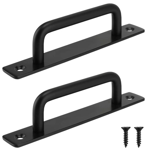 Sturdy 2 Pack Sliding Door Handles With Plate For Kitchen Cabinet Bathroom Closet And Barn Doors 5 Inch Center Hole Front Pulls
