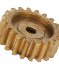 Beefy Brass Servo Gear 25 Tooth Spline MOD 0.8 For RC Models And Robotics With 16mm Pitch Diameter And 17.6mm Outer Diameter Durable Mechanical Repair Part For Quick Fit, brass gear close-up
