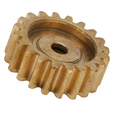 Beefy Brass Servo Gear 25 Tooth Spline MOD 0.8 For RC Models And Robotics With 16mm Pitch Diameter And 17.6mm Outer Diameter Durable Mechanical Repair Part For Quick Fit, brass gear close-up