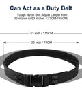 Police Security Modular Duty Belt Loadout adjustable nylon belt 30 to 53 inches, black, side view