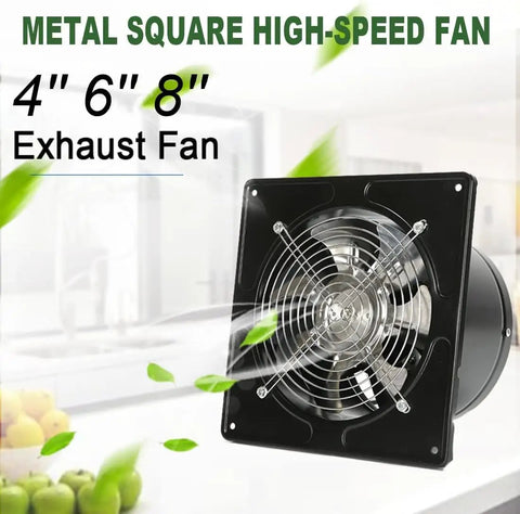 4 Inch Metal Exhaust Fan With Heavy Duty Iron Build Whisper Quiet Operation Anti Backflow Check Valve Window Or Wall Mount Vent