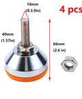 4 Pack Threaded Adjustable Leg Levelers With 2 Inch Screws For Workbenches, Machines, Cabinets And Heavy Duty Use, 800 Lb Capacity, Orange And Silver Tone Non Slip Rubber Bases, M10 X 1.5mm details