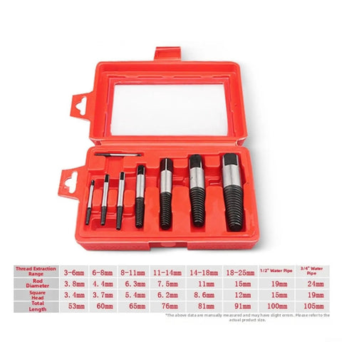 Premium 8-Piece Screw Extractor Kit Made From Heat Treated Carbon Steel. Heavy Duty Double Headed Bits For Stripped Bolt Removal In Auto And Construction Jobs. Tough Tool To Pull Broken Threads Without Breaking Effortlessly Save Time On Rusted Fasteners.