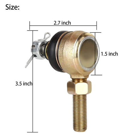Ball Joint Kit For Club Car DS Golf Cart 1976 To 2008 Set Of 3 Tie Rod Ends Two Left Hand Threads OEM 7540 And One Right Hand Thread OEM 7539 Non Greasable Self Lubricating Direct Replacement, 2.7-inch x 3.5-inch