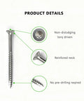 316 Stainless Steel Wood Screws Marine Grade Deck Screws With Torx T25 Bit details including torx head and reinforced neck