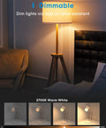 Smart WiFi LED Bulb Dimmable A19 E26 Warm White 2700K, 810 Lumens in lamp displaying dimmable function, living room setting
