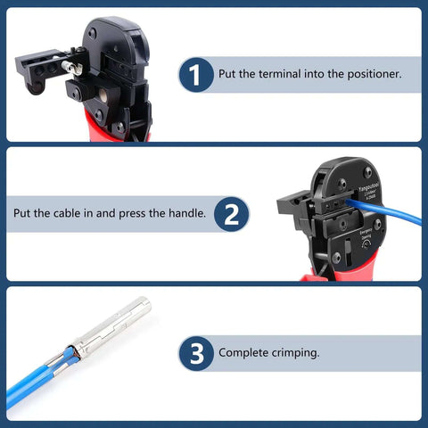 Step-by-step guide using Solar Crimping Tool For PV Cables YG-2546B For AWG 14-10 2.5/4/6.0mm2 PV Connectors