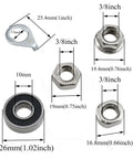 Front Hub Axle For Bicycles 140mm 5.5 Inch Thread 3 8 Inch 26 TPI Silver Hub Nut Washer Kit with detailed dimensions