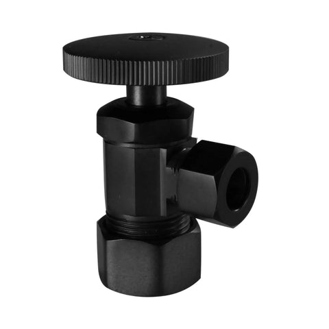 Matte Black Corrugated Riser Supply Line Kit with One Quarter Turn Angle Stop Valve for Faucet and Toilet