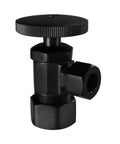 D105KFH-62 0.625 x 0.375 OD 20In Flat Head Riser Toilet Supply Line Kit matte black round handle angle stop valve