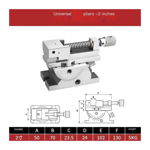 Rock Solid 360 Degree Rotating Sine Vise Heavy Duty Adjustable Angle Machine Vice For CNC Workbench with detailed measurements.