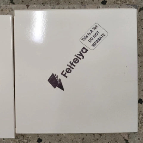Close-up of Feifeiya box with 'This Is A Set Do Not Separate' label.