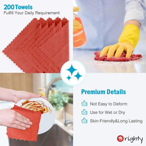 Bulk 200 Pack Microfiber Cleaning Cloths Shop Towels For Cars And Home Use, Reusable Lint Free Rags, Red, 11.5 Inches, multi-purpose