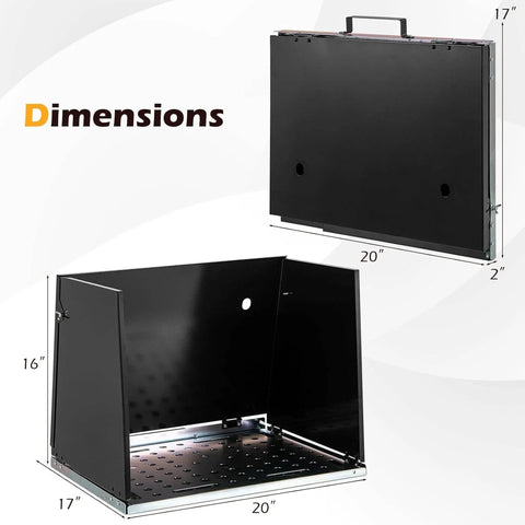 Foldable Welding Table Portable 17 By 20 Inches Weld Tabletop With 3 Protective Panels 8 Tool Slots And 0.59 Inch Fixture Holes