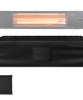 Heavy Duty Weatherproof Electric Patio Heater Cover With Remote Storage Bag, fits heaters 40 x 9.8 x 7 in, shown in black