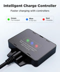 Intelligent charge controller for Two Pack 15W Solar Battery Maintainer, displaying charging status indicators.