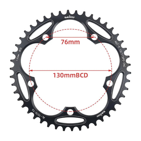 Narrow Wide Aluminum Bicycle Chainring With 5 Screws 110 130 BCD 36 To 60T Range Prevents Chain Drop Fits 9 10 11 Speed