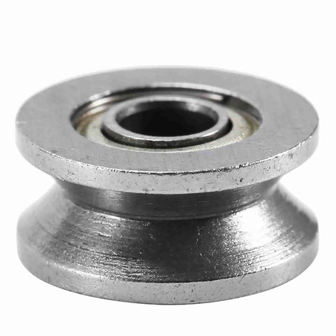 Built Like A Tank 10 Pack Carbon Steel V Groove Ball Bearings High Performance Heavy Duty Pulley Wheels 4x13x6mm close-up view