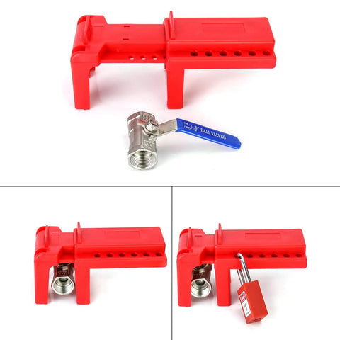 Heavy Duty Ball Valve Lockout Kit Badass Safety Gear Fits Most Pipe Fittings Covers Half To TwoandAHalf Inch Handles Duallow Slots Holds Up To Five Padlocks No BS Detachable Nonconductive Job Site Supply 20Pack Red