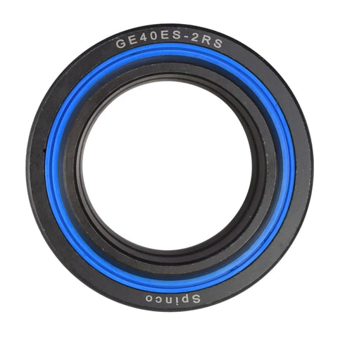 Top Shelf 40 Millimeter Metric Spherical Plain Bearing With Smoove Oscillation And Built Tough Precision Ground 52100 Steel For Heavy Duty Misalignment Tasks Guaranteed To Rock Your Machine Setup, showing blue sealed design.