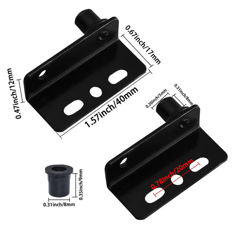Heavy Duty Concealed Door Pivot Hinges With Bushing For Wood Doors And Cabinets Built To Last, dimensions shown