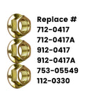 Tough As Nails Hex Flange Nuts For Lawn Mower Blade Spindle Swap Fits Cub Cadet MTD Craftsman Troy Bilt. 3 pack, replacement numbers shown.