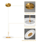 Gold Modern Pendant Light 3 Pack LED Ceiling Fixtures 6000K Cool White Mini Pendant Lighting For Kitchen Island Dining Room Hallway Bedroom Modern Home Decor, gold finish with adjustable height and frosted acrylic shade