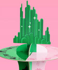 Top view of Pink And Green Witch Cupcake Tower 3 Tier Party Ready Birthday Dessert Display Stand For Girls Party Decor Kids Wizard