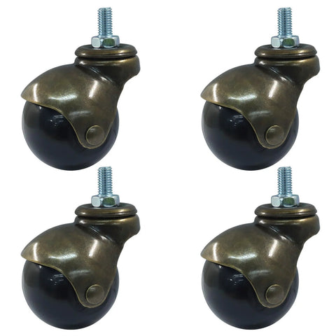 2 Inch Ball Caster Wheels Set Of 4 With Threaded Stem 360 Degree Swivel Furniture Casters For Chairs And Cabinets
