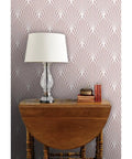 Top Tier Heavy Duty Geometric Stripes Wallcovering With Tough Matte Linen Finish Pvc Free Paste To Paper Pro Grade layered on pink wall.