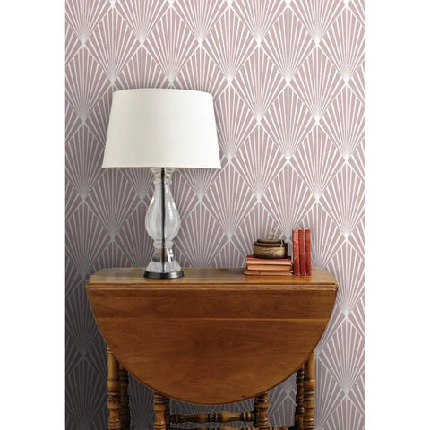 Top Tier Heavy Duty Geometric Stripes Wallcovering With Tough Matte Linen Finish Pvc Free Paste To Paper Pro Grade layered on pink wall.