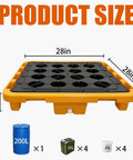 Modular Spill Containment Platform 2000 Lbs Capacity With Drain Outlet And Forklift Pockets Stackable Leakproof Tray 28 By 28 By 6 Inches