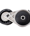 Badass Heavy Duty Serpentine Drive Belt Component Kit With Tensioner Assembly Fits Chevy Engines To Silence Noise Keep Your Ride Running Smooth All Year Round So You Dont Freak About Breakdowns On Roads Without Spending Huge Cash At Auto Shop, silver metal tensioner pulley