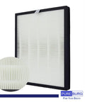Replacement Filter Set For Alexapure Breeze Air Purifier AP B102 Two Pack H13 HEPA And Activated Carbon Filters showing filter detail.